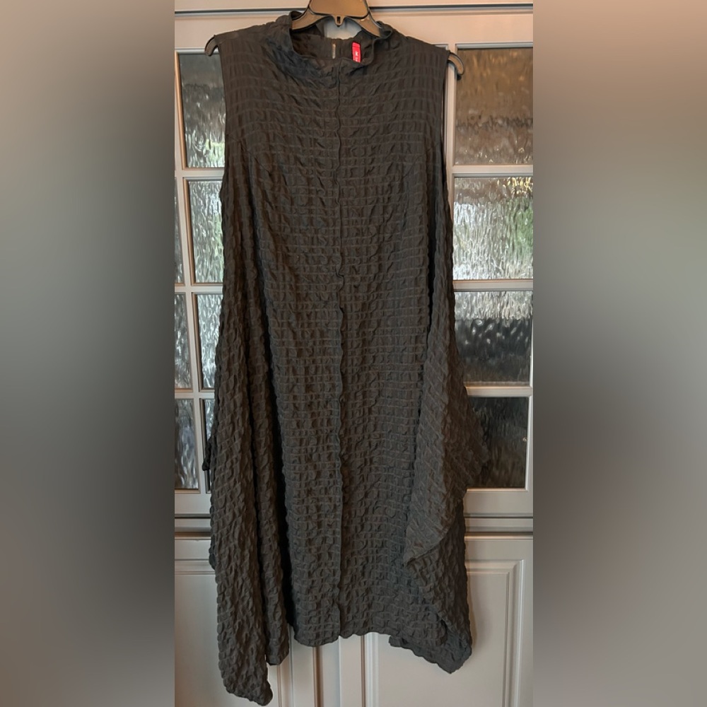 Ic Collection Bubble Check High Neck Sleeveless D… - image 1